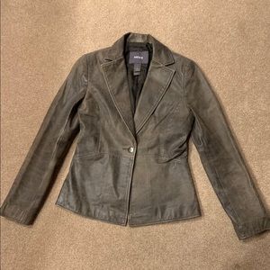 MEXX leather distressed blazer EUC